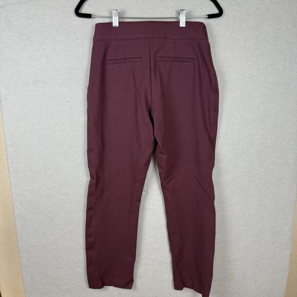 Spanx Slim Straight High Rise Pants Women's Size M Burgundy - Picture 7 of 7